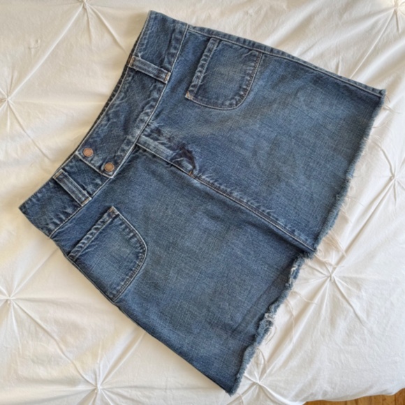 y2k snap denim low-waisted mini skirt - Picture 2 of 9